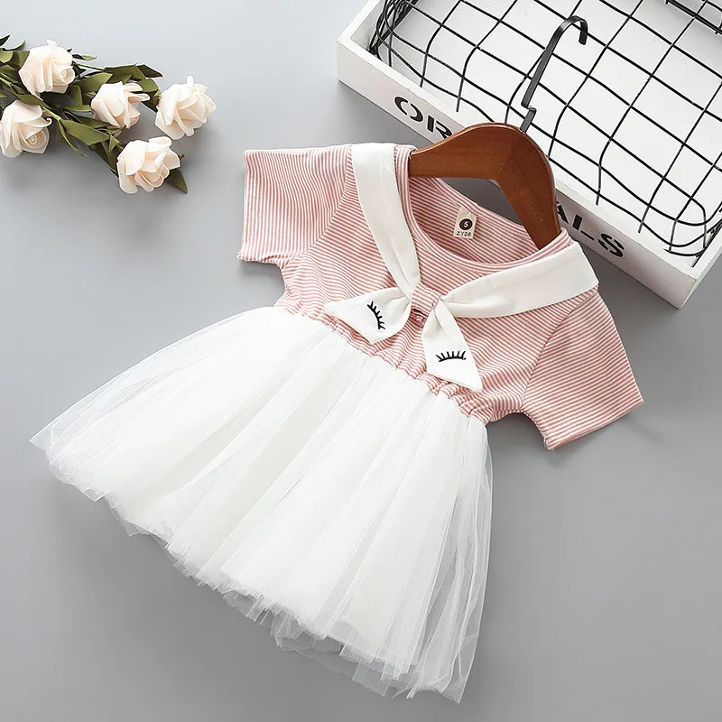 

0-3 years High quality baby girl dress new summer fashion bow stripe kid children baby girl clothing party princess dress 40