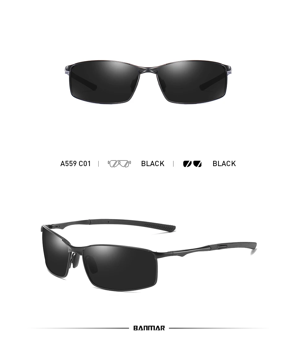 BANMAR брендовые поляризационные солнцезащитные очки для мужчин Новые Защитные солнцезащитные очки с аксессуарами унисекс для вождения Oculos De Sol A559