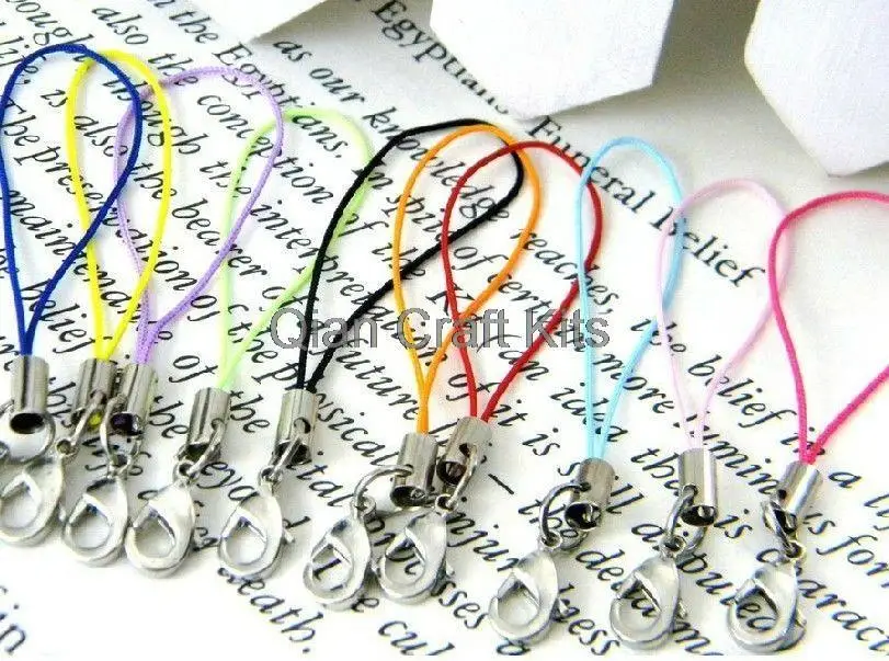 

500pcs cell phone straps mixed colors witth lobster clasps bulk wholesales