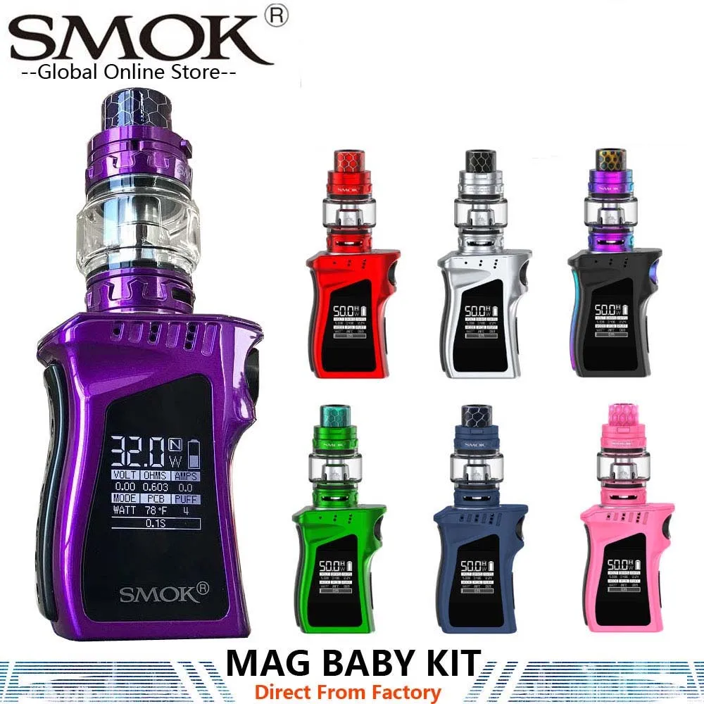 

SMOK Mag Baby Kit TFV12 Baby Prince Tank V8 Baby M2 Q2 Coil 50W Power 1600mah Battery Electronic Cigarette Kit G Priv2 Baby