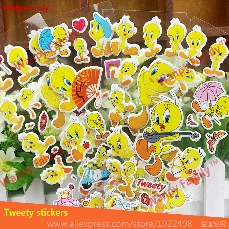 

Very Cute Tweety wall stickers,3D Cartoon tweety stickers For Kids rooms decor stickers,Kids Birthday Party toys stickers