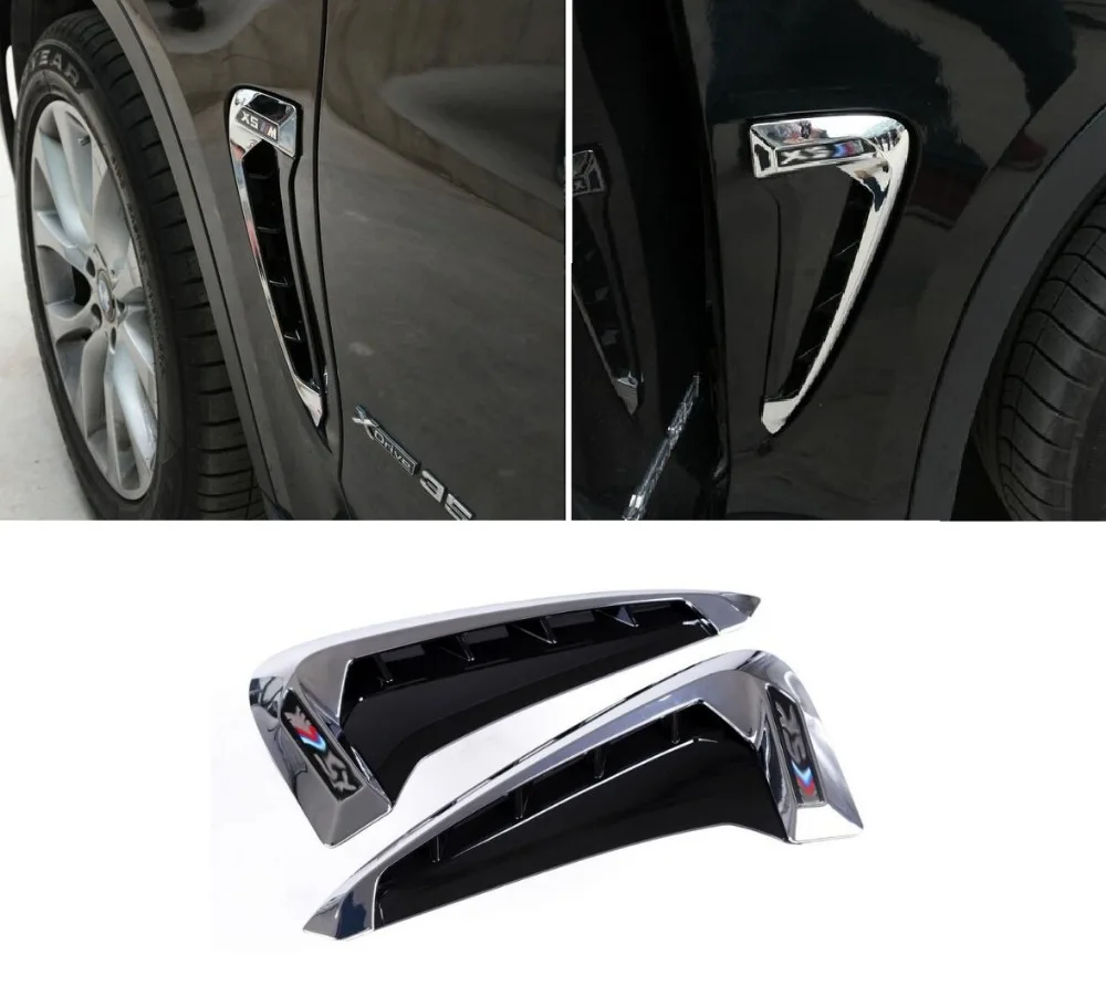 

Chrome Side Body Marker Fender Air Wing Vent Trim M Cover for BMW X5 2014-2016