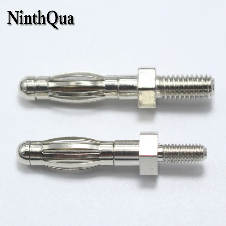 

1pcs 4mm Banana Plug with Thread 3mm / 4mm for Panel Mount M3 / M4 Bolt Fitted Uninsulated Plugs Adaptor Connector
