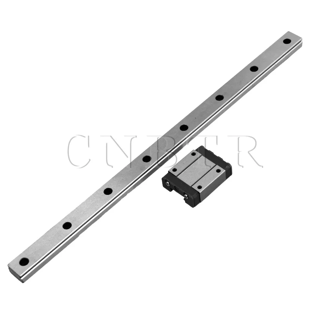 

CNBTR 300mm Length Bearing Steel Linear Sliding Guide Slide Rails & MGN15 Linear Extension Block for CNC 3D Printer