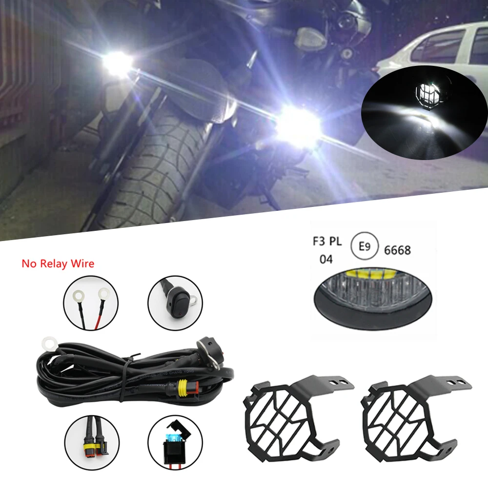 

1 set New 40W LED Auxiliary Fog Light Assemblies Safety Driving Lamp Motorcycle for BMW R1200GS F800GS