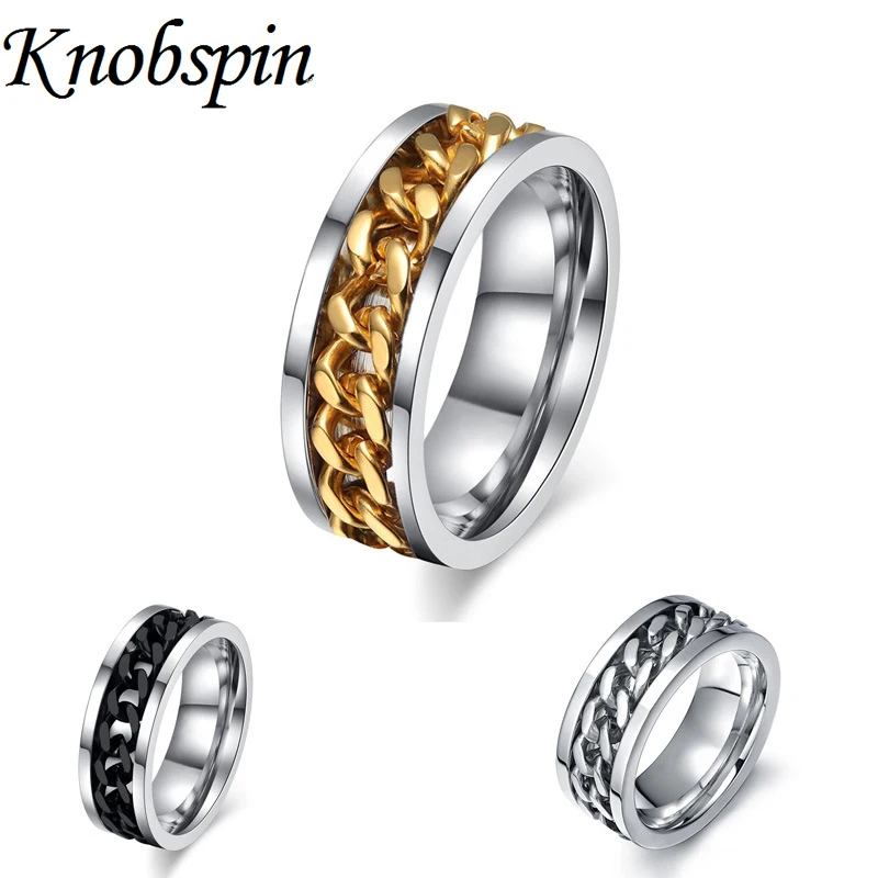us size 6 15 cool men ring persionality spin chain jewelry anniversary wedding band rings - Wedding Ring Price us size 6 15 cool men ring persionality spin chain jewelry anniversary wedding band rings - Wedding Ring Price