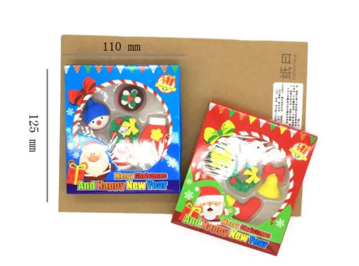 1 упаковка кавайные корейские рождественские ластики мини рождественские ластики Новогодние рождественские подарки детям студентам приз