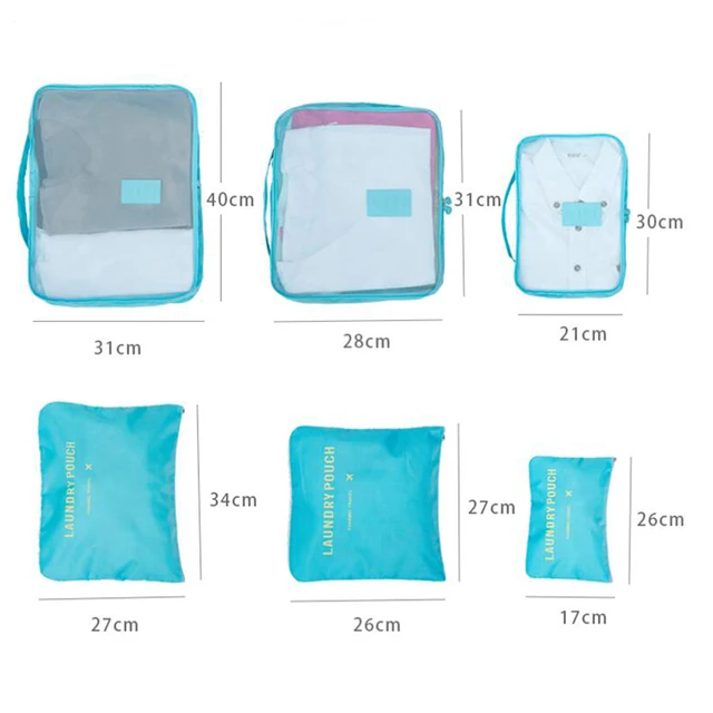 6pcs/set Nylon Waterproof Tidy Sorting Pouch Portable Organizer 3 6pcs/set Nylon Waterproof Tidy Sorting Pouch Portable Organizer 3