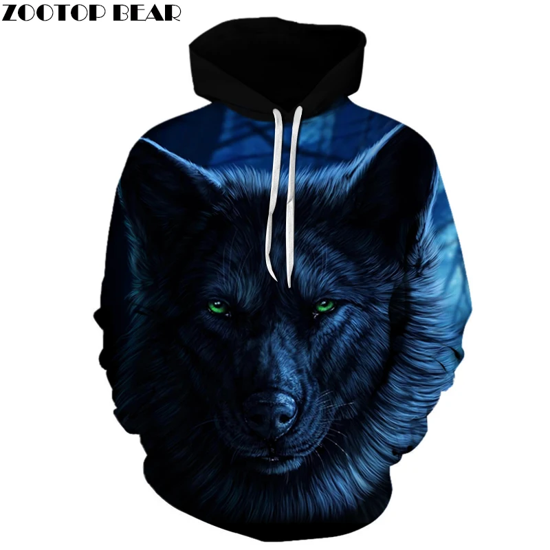 

3D Men Wolf Hoodies Brand Sweatshirts Drop Ship Pullover Fashion Casual Hoodie Animal Hot Sale Spring Tracksuits ZOOTOP BEAR