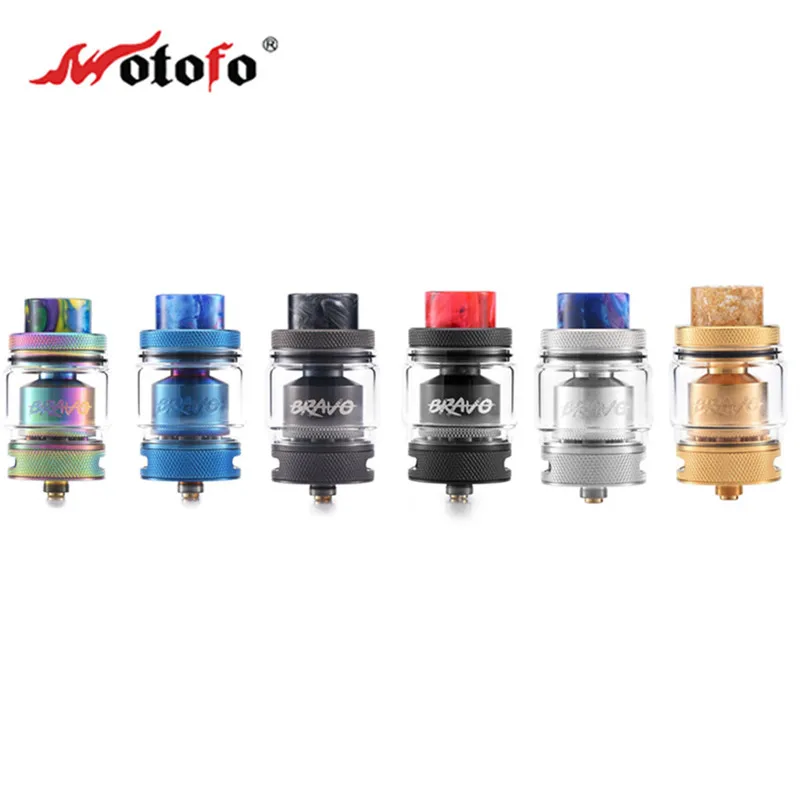 

Latest Electronic Cigarette Atomizer Original Wotofo Bravo RTA 4.5ml/6ml Vape Tank 1/2 Turn Design Top Cap Leak Proof