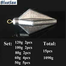 BlueSea 50 г/60 г/80 г/100 г/120/120g большой тяжелый год детское привести рыболовные грузила алмаз рыболовные Весы для рыбалки в море