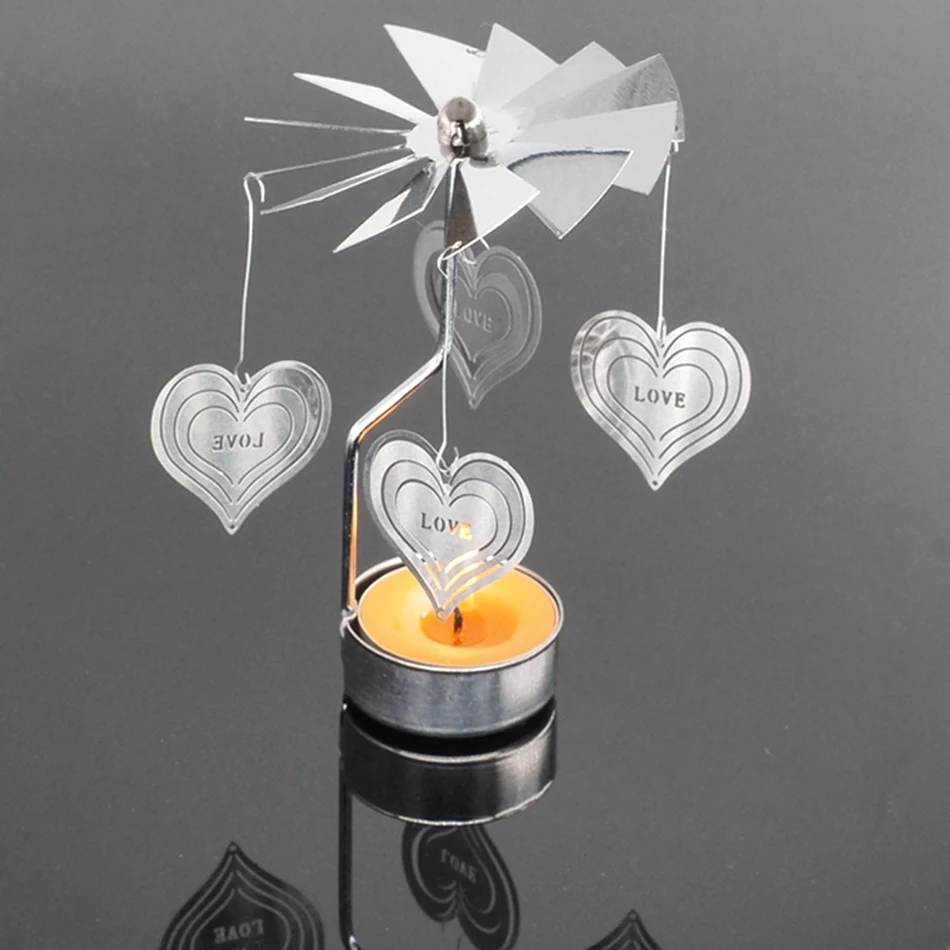 Creative rotate Candle Holders with 3 pcs candles wedding decor