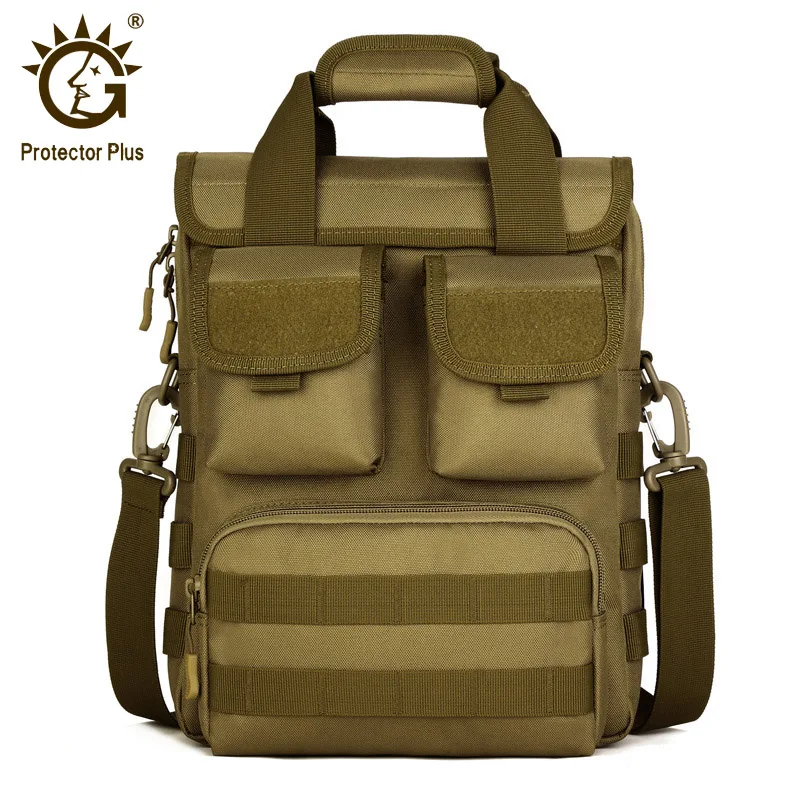 Protector Plus Nylon Tactical Shoulder Bag Black Khaki Military Molle