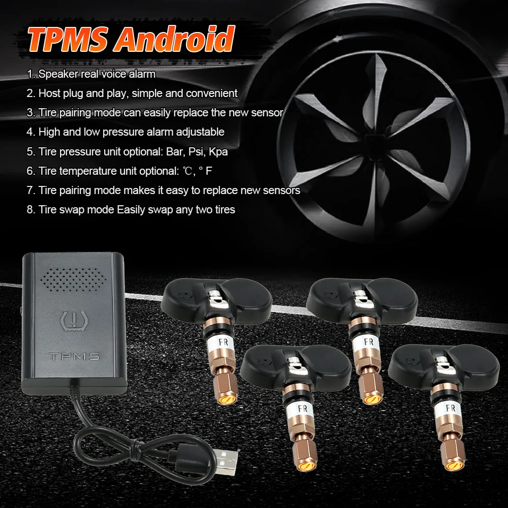 Автомобильная система контроля давления в шинах TPMS Android для OS DVD плеера с USB