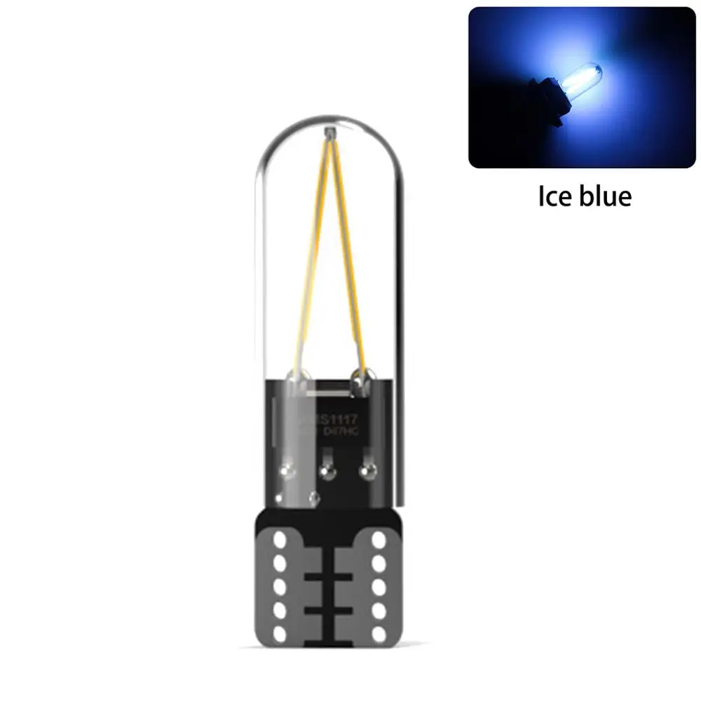 Новые W5W led T10 cob стекло автомобиля светильник со светодиодными нитями на авто автомобилей Чтение купольная лампа DRL стайлинга автомобилей 12v - Испускаемый цвет: ice blue