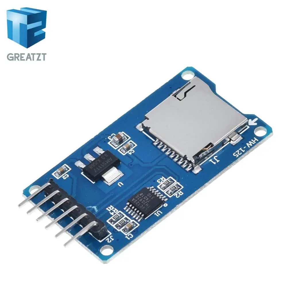 Модуль считывания карт Micro SD GREATZT модули SPI с преобразователем уровня для