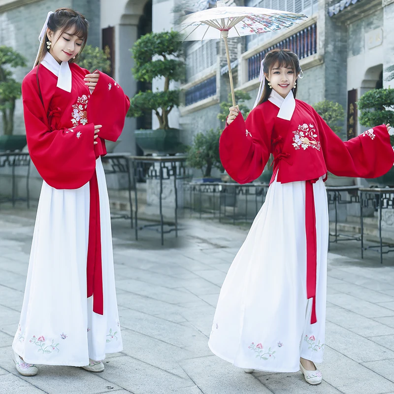red and white hanfu