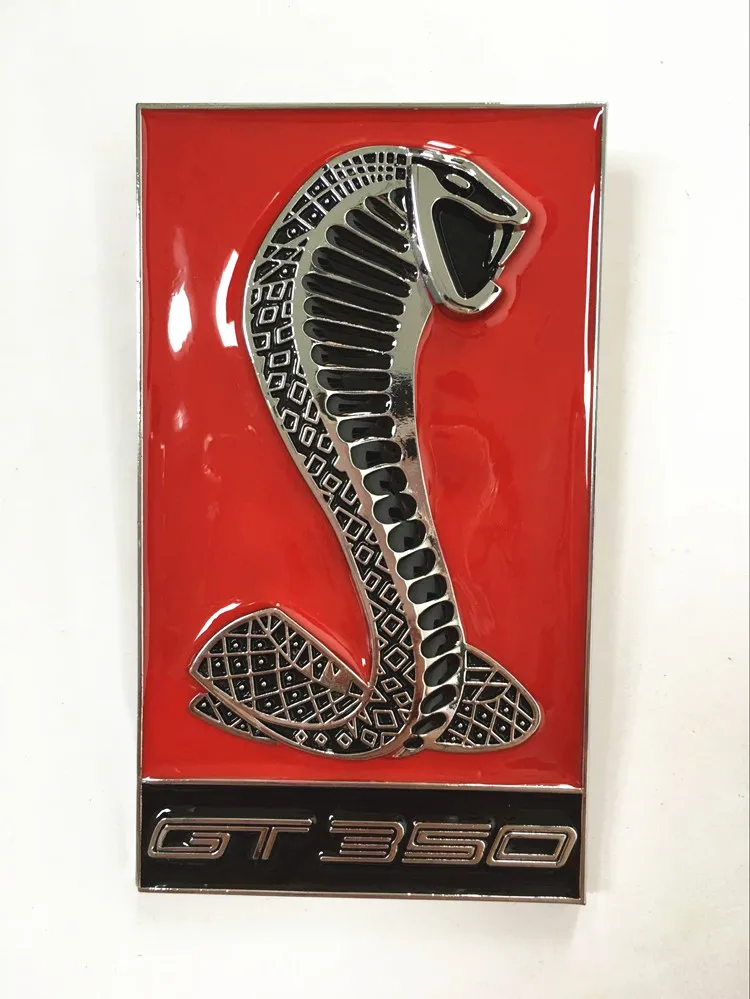 Автомобильный 3D красный Кобра GT350 передний капот эмблема гриля Стикеры для ford Shelby Mustang(0244
