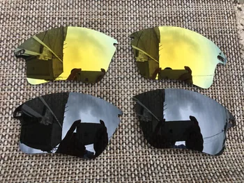 

2 Pairs Light Silver & 24K Gold Polarized Replacement Lenses Lens for Fast Jacket XL Sunglasses