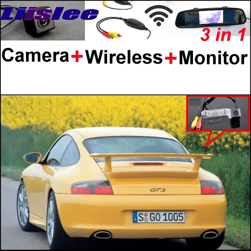 

3 in1 Special Rear View Camera + Wireless Receiver + Mirror Monitor DIY Parking System For Porsche 911 GT3 MK1 996 GT3 1999~2005