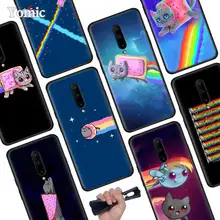 Cute Nyan Cat Rainbow Black Soft Case for Oneplus 7 Pro 7 6T 6 Silicone TPU Phone Cases Cover Coque Shell