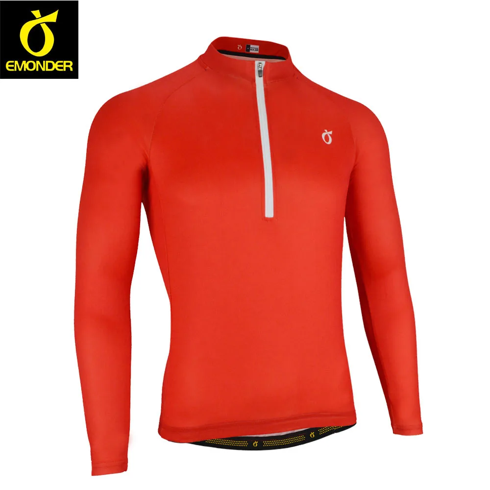 Half Zipper Cycling Jersey Long Sleeves Bike Jerseys Emonder Reflective