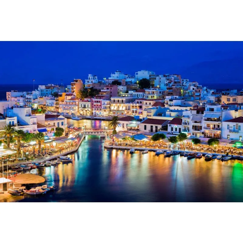 

Home Decor Santorini Greece Canvas Fabric Cloth Poster Custom Canvas Printing With your own image