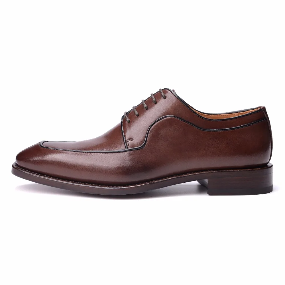 Suela marrón Hombres Marca A Hechos De Vestir Goodyear Con Genuino Mano Zapatos Cuero uu Oxfords Artesanía Lujo Negro Ee Uxz6q6