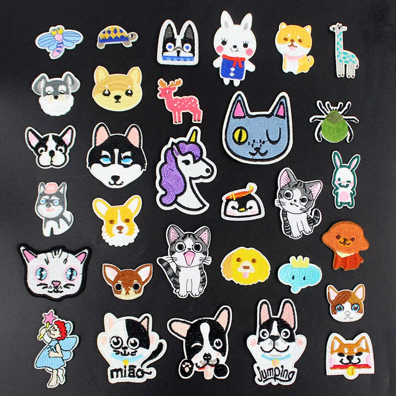 

Little size Art Cartoon Animal Cute Clothes Patches Embroidery Children ironing patches stripe on Appliques Decoration