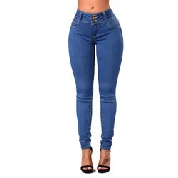 Обтягивающие джинсы женские осень-зима 2018 дизайнер Stretch Bodycon Эластичный Высокая Талия пикантные модные Винтаж бойфренда ковбойские джинсы