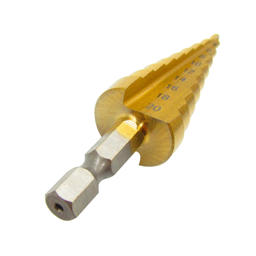 3PCS HSS Titanium Step Drill Bit Set 3-12mm 4-12mm 4-20mm Steel Cutter Step Cone Metal Drilling Power Tools for Woodworking Wood 3PCS HSS Titanium Step Drill Bit Set 3-12mm 4-12mm 4-20mm Steel Cutter Step Cone Metal Drilling Power Tools for Woodworking Wood