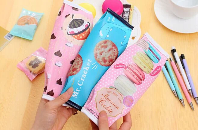 

3Designs , Cookie , Macaron Choice - 22CM Canvas Gift Coin Case Bag , Pocket Coin Pouch Case ; hand BAG coin wallet