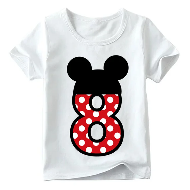 Baby Boys/Girls Happy Birthday Letter Bow Cute Print Clothes Children Funny T shirt,Kids Number 1-9 Birthday Present,ooo2416 White Q