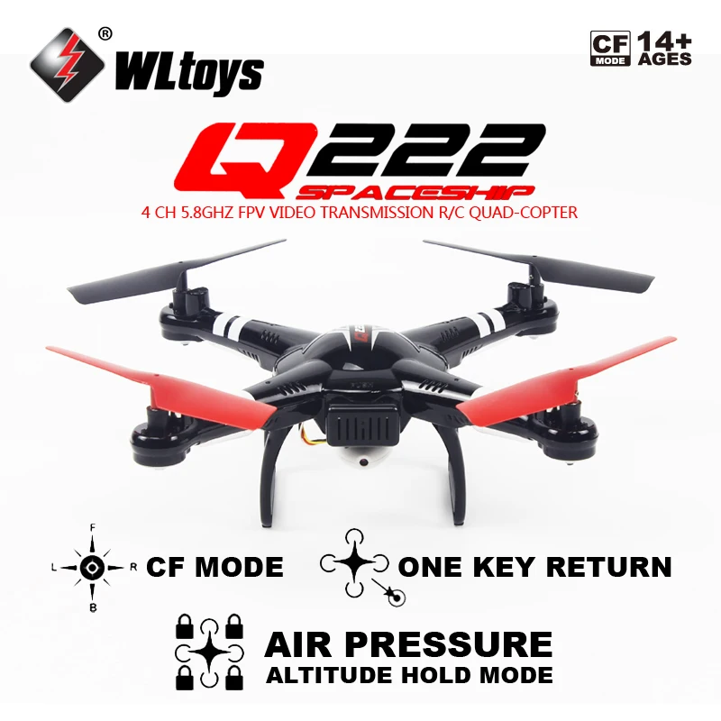 

Free shipping Wltoys Q222G FPV 720P Camera Air Pressure Hovering Set High RC Quadcopter RTF