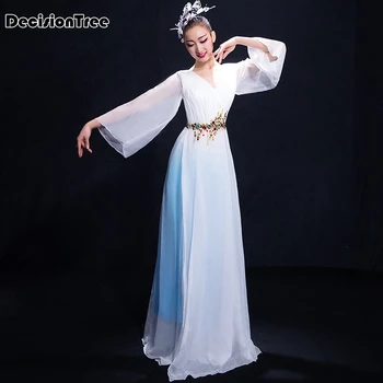 

2020 white women ladies ancient chinese national costume traditional chinese yangko dance costumes classic stage clothes