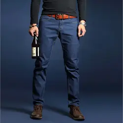 Бизнес Повседневная Мужская Жан легкий бизнес-прямые мужские джинсы strouser осень длинные штаны хорошего качества эластичные джинсы