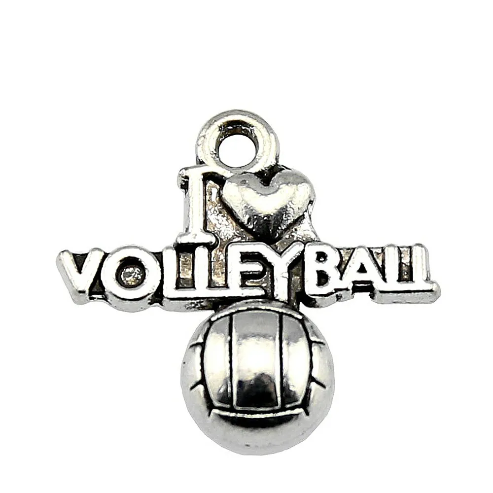 Buy 15pcs I Heart Volleyball Ball Pendant I Love Volleyball Ball Charm I Love