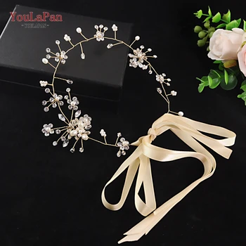 

YouLaPan Rhinestone Bridal Tiara Photo Studio Hair Accessories Freshwater Pearl Wedding Headband Wedding Hair Jewelry HP19
