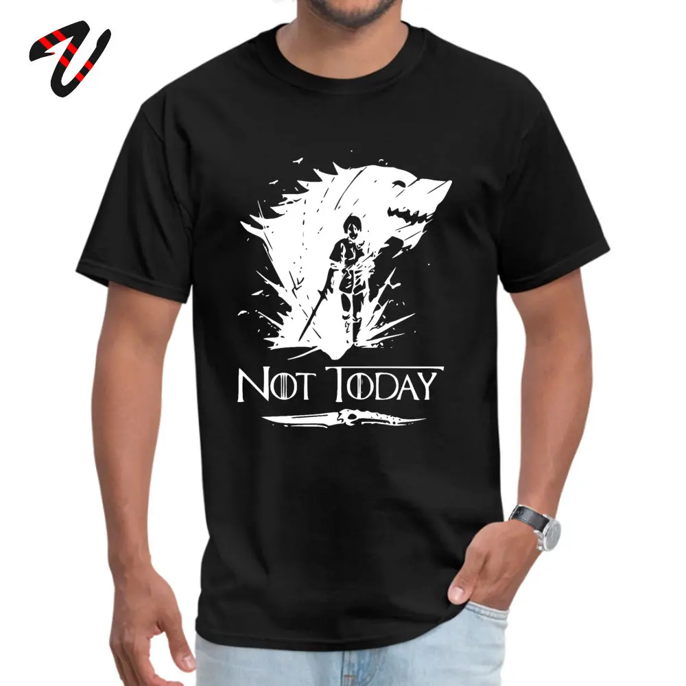 

Arya Stark Not Today Men Tshirt Slim Fit Tees 100% Cotton T Shirt Game Of Thrones T-Shirt 2019 Fashion Valar Morghulis Camiseta