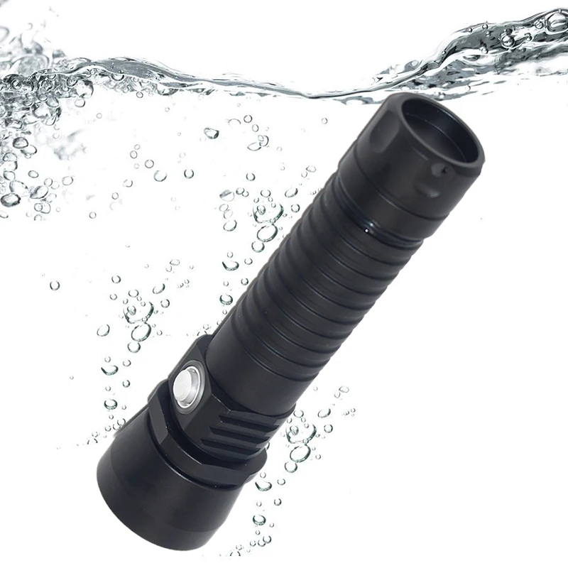 

Diving Led Flashlight Torch Light XM-L L2 ON / OFF Stepless Dimming Waterproof Underwater 150m by 26650 Battery