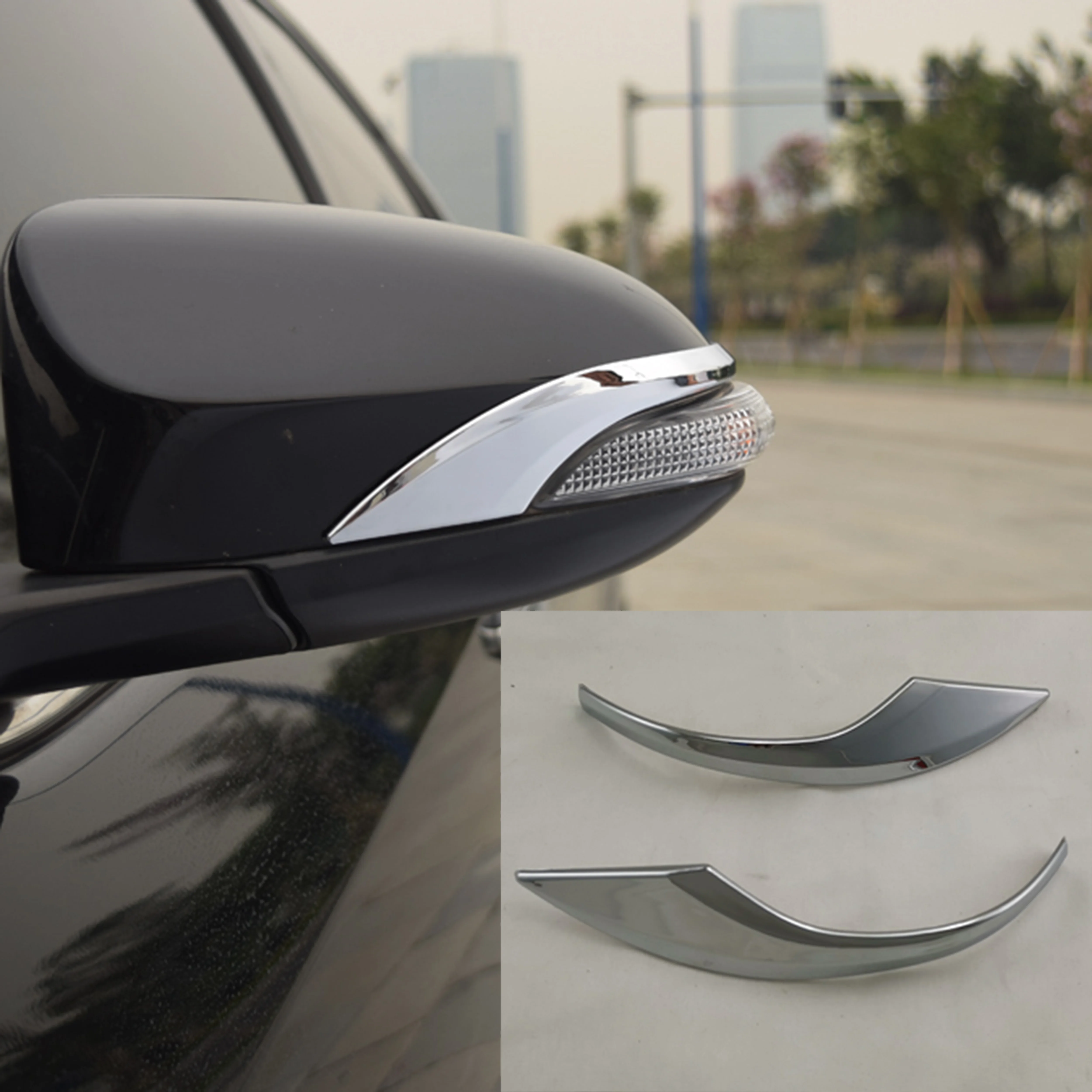 

High-quality 2pcs Door Mirror cover Garnish ABS Chrome accessorie Winker Mirror Rim 2013-2017 For Toyota Corolla Axio Camry