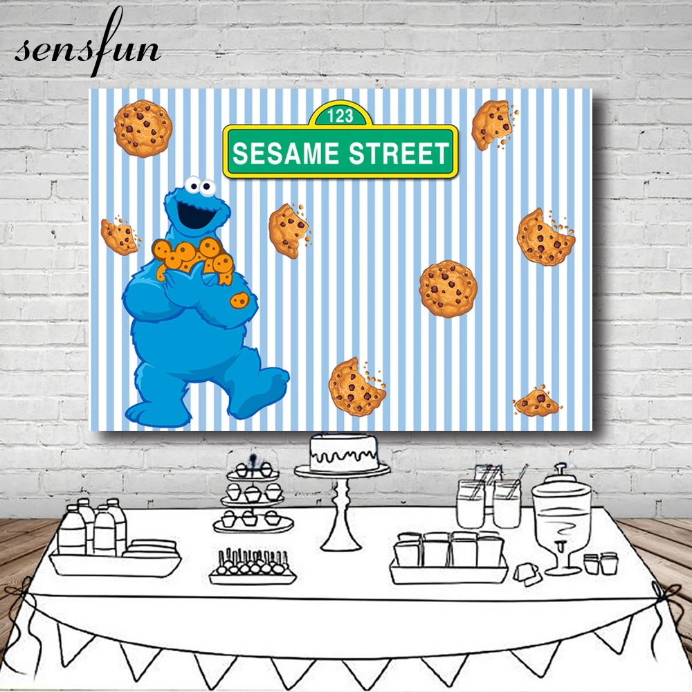 

Elmo World Shop Sesame Street Birthday Party Custom Photography Studio Background Backdrop Customized Vinyl Polyester 7x5FT