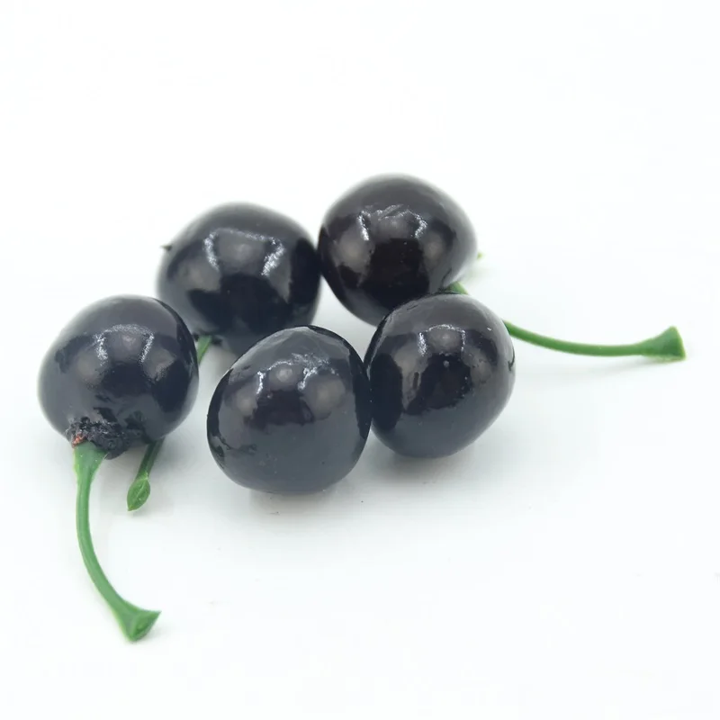 Artificial Red and Black Cherry Fruits for Decoration
