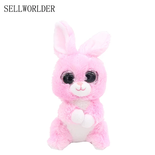 Ty Beanie Boos WILD ANIMALS Big Eyes 6" Pink Rabbit Animal Toys-in