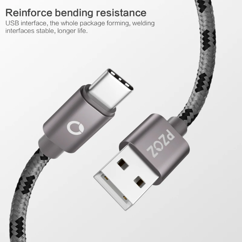 Online Pzoz USB Tipe C Kabel Cepat Pengisian Usb C Data Kabel Usb C Charger untuk Samsung S10 S9 S8 xiaomi Mi 8 A2 Redmi Note 7 Tipe C Kabel