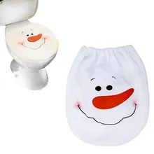 Taotown s Cute Rug font b Bathroom b font Set Christmas Decoration Snowman Toilet Seat Cover