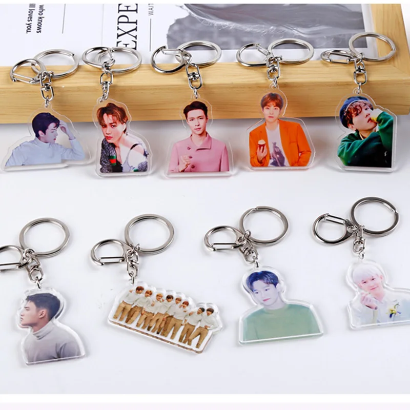 

EXO SEHUN CHANYEOL First Album What a Life Tomorrow Together PVC Acrylic Key Holder Ring Accessories KAI Baekhyun LJ195