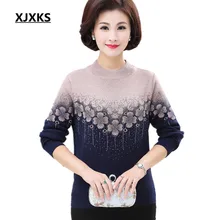 XJXKS женский осенний и зимний утолщенный теплый кашемировый свитер и пуловер свободного размера плюс женский свитер