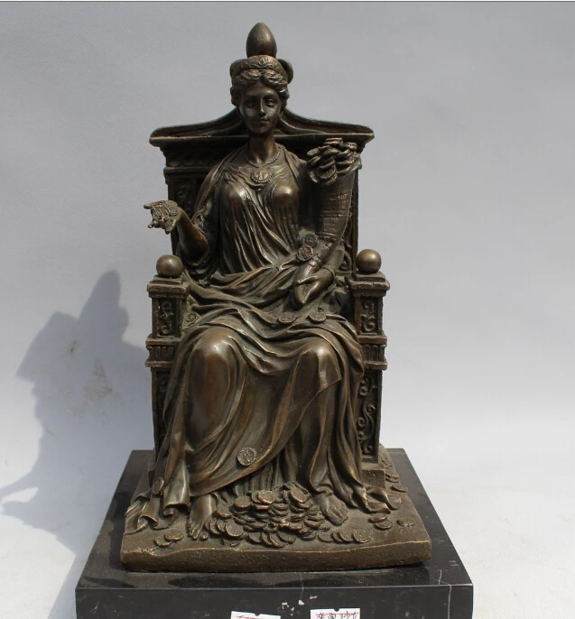

free 11"Western Art sculpture Bronze Marble Famous Nobility Women Statue fast