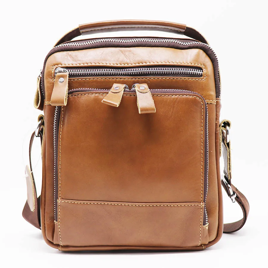 

100% Genuine Leather Shoulder Bags Men's Messenger Bag Male Handbag Smale Ipad Men Tote 8' Crossbody Bag Vintage Casual Style